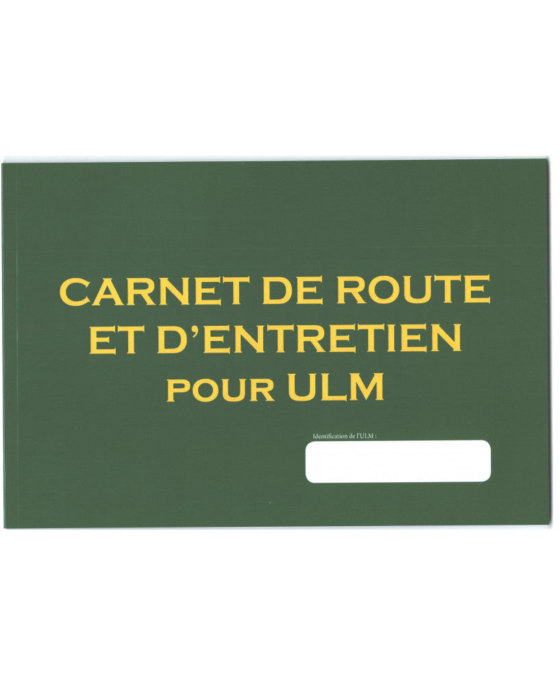 Carnet de route et d'entretien pour ULM